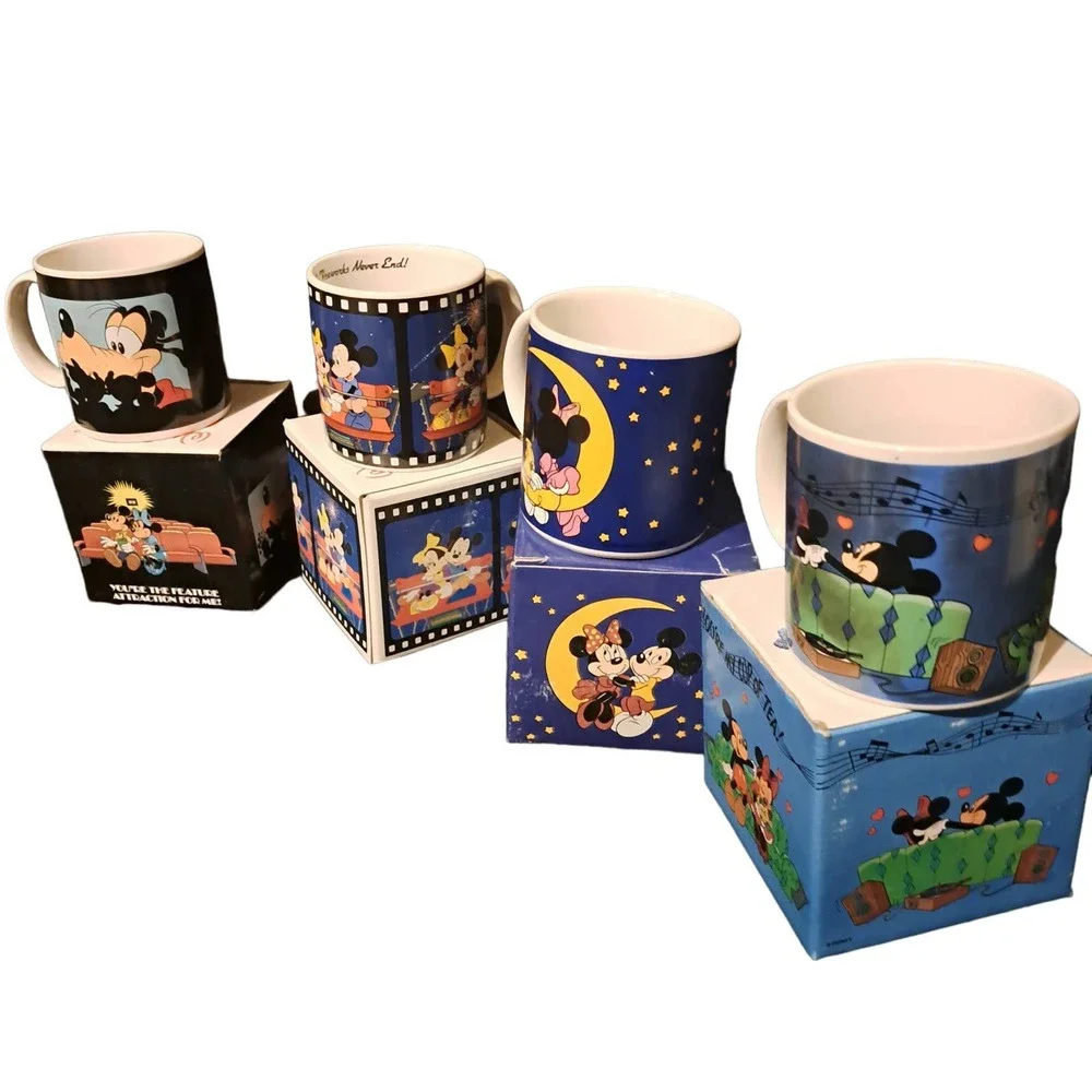 VERY VINTAGE Mickey & Minnie in LOVE Coffee Cups Circa 1980